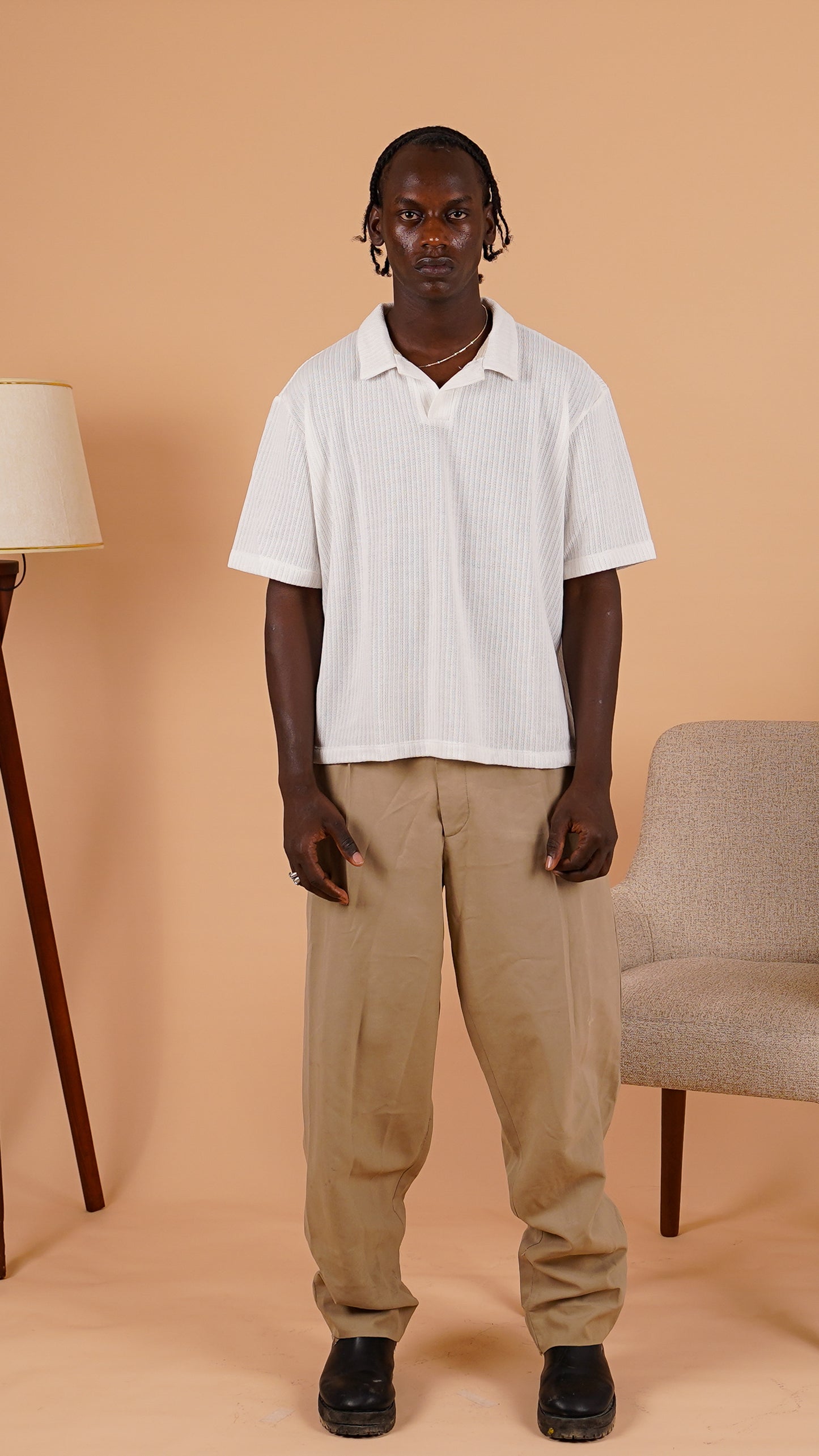 Relaxed Ribbed Polo