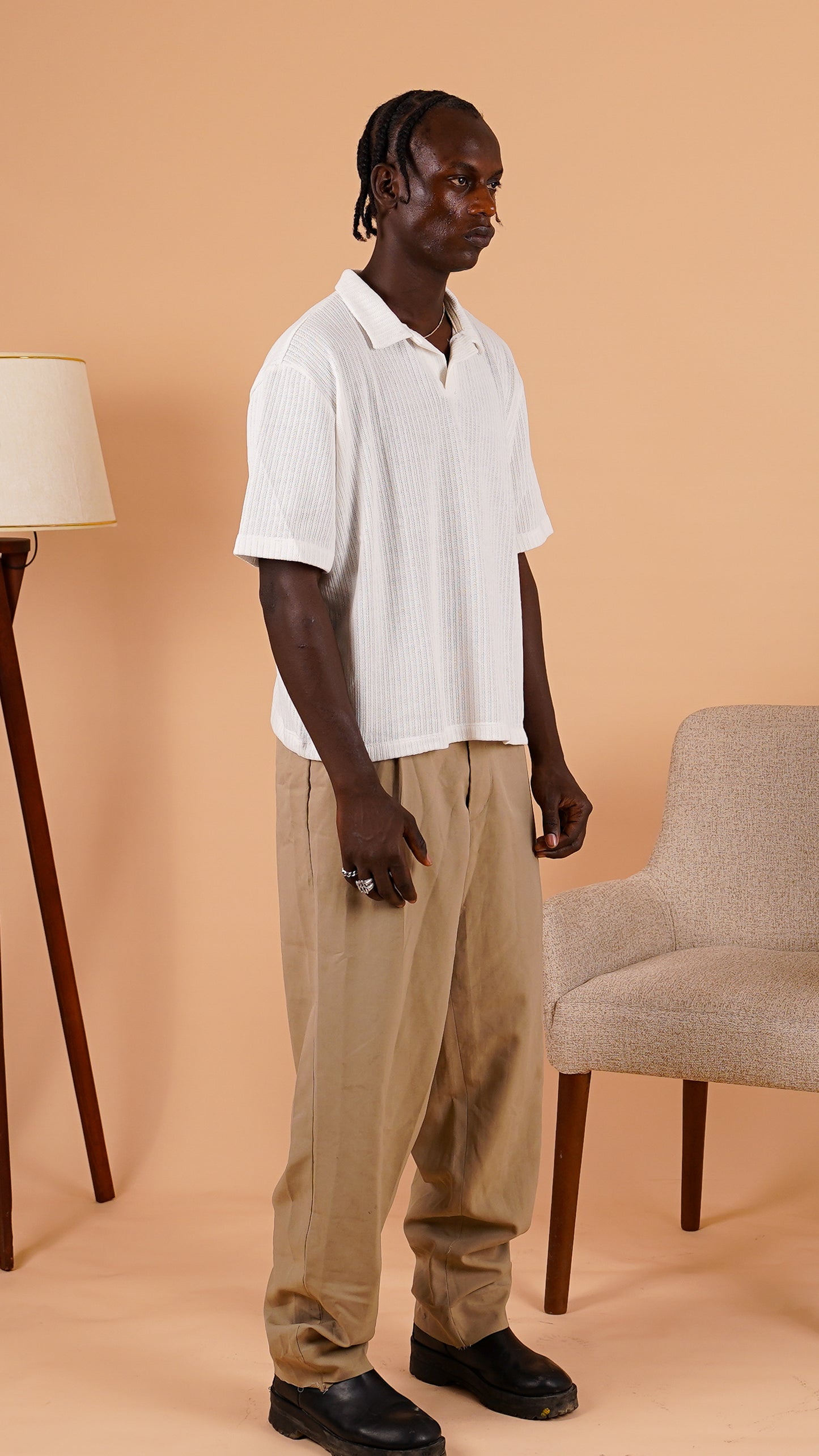Relaxed Ribbed Polo