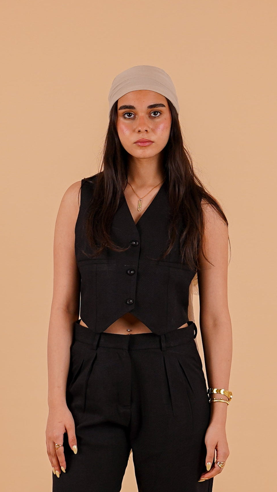 Cropped Linen Vest