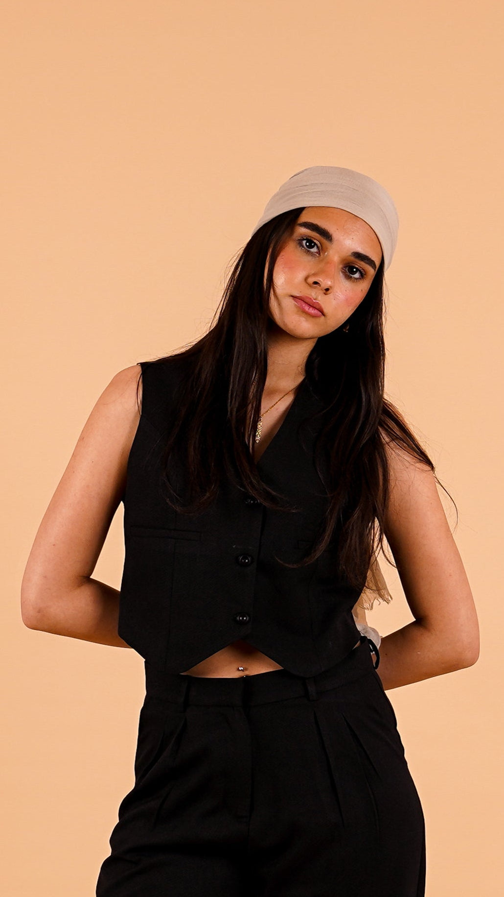Cropped Linen Vest