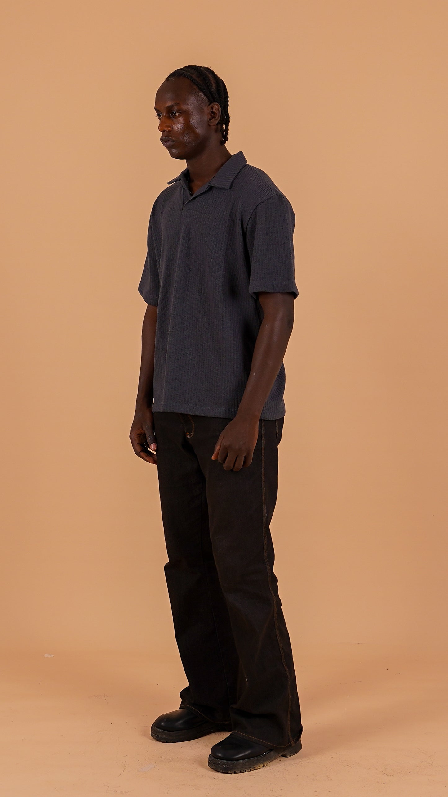 Relaxed Ribbed Polo