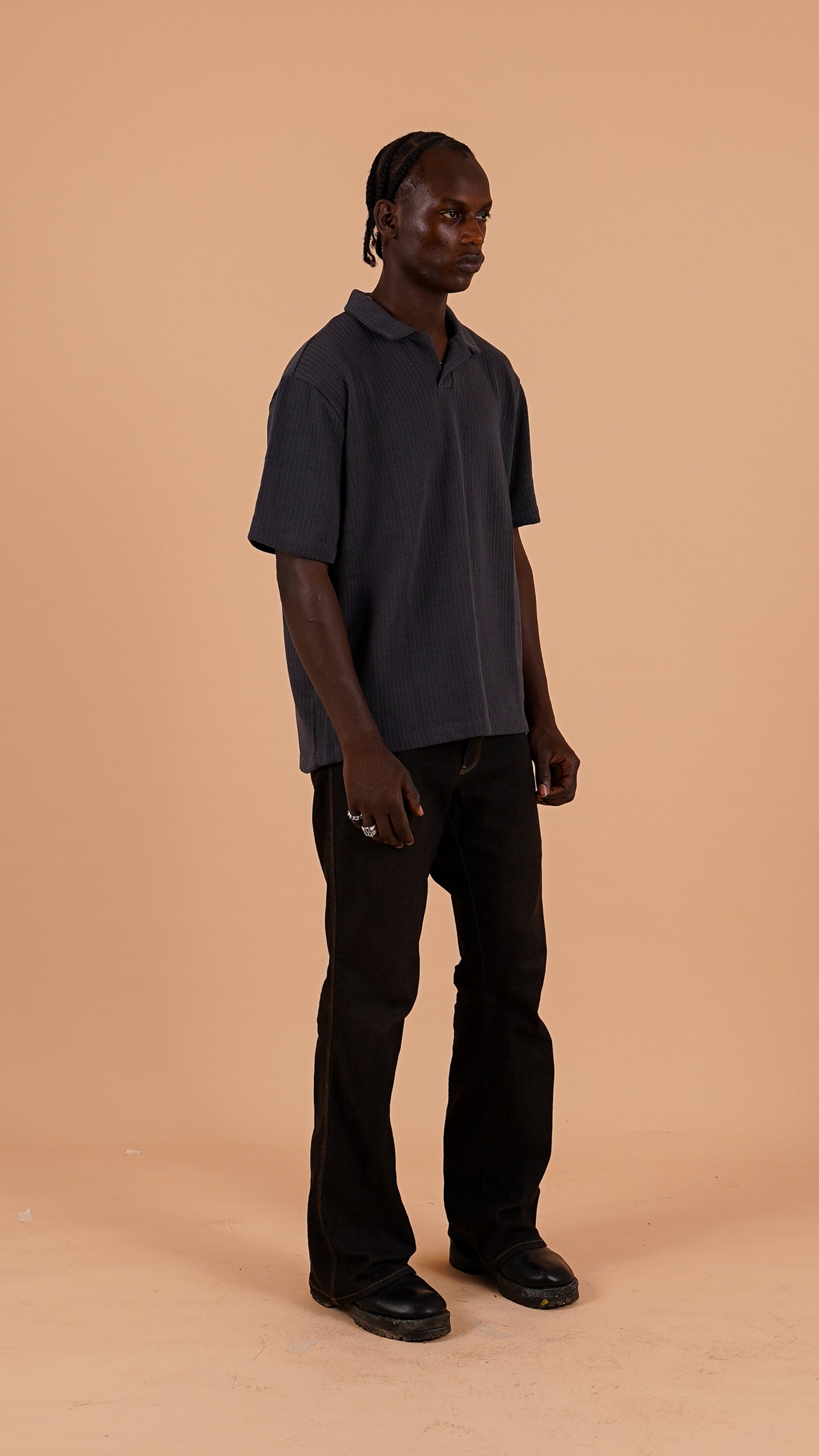 Relaxed Ribbed Polo