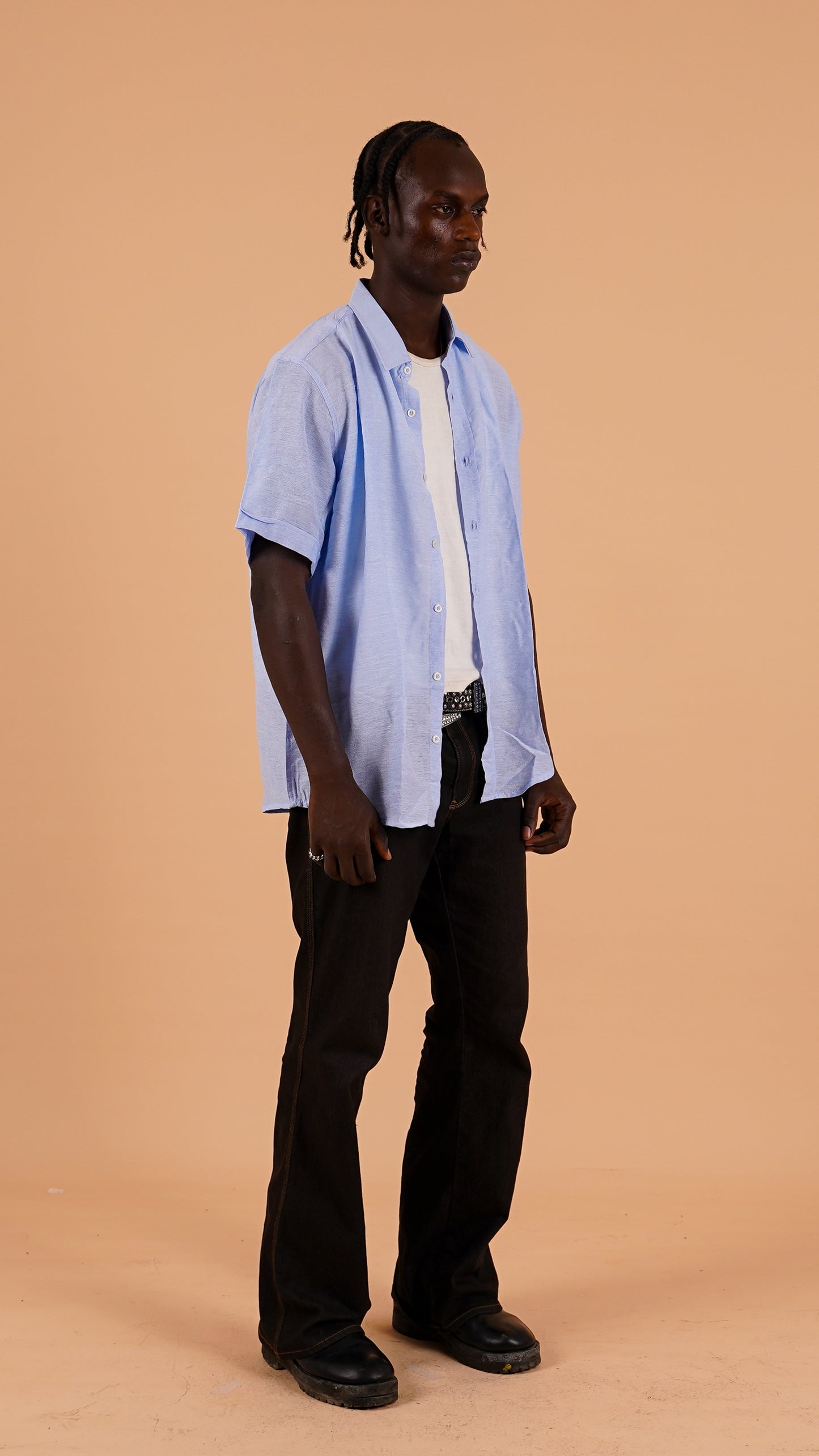 Short-Sleeved Linen Shirt