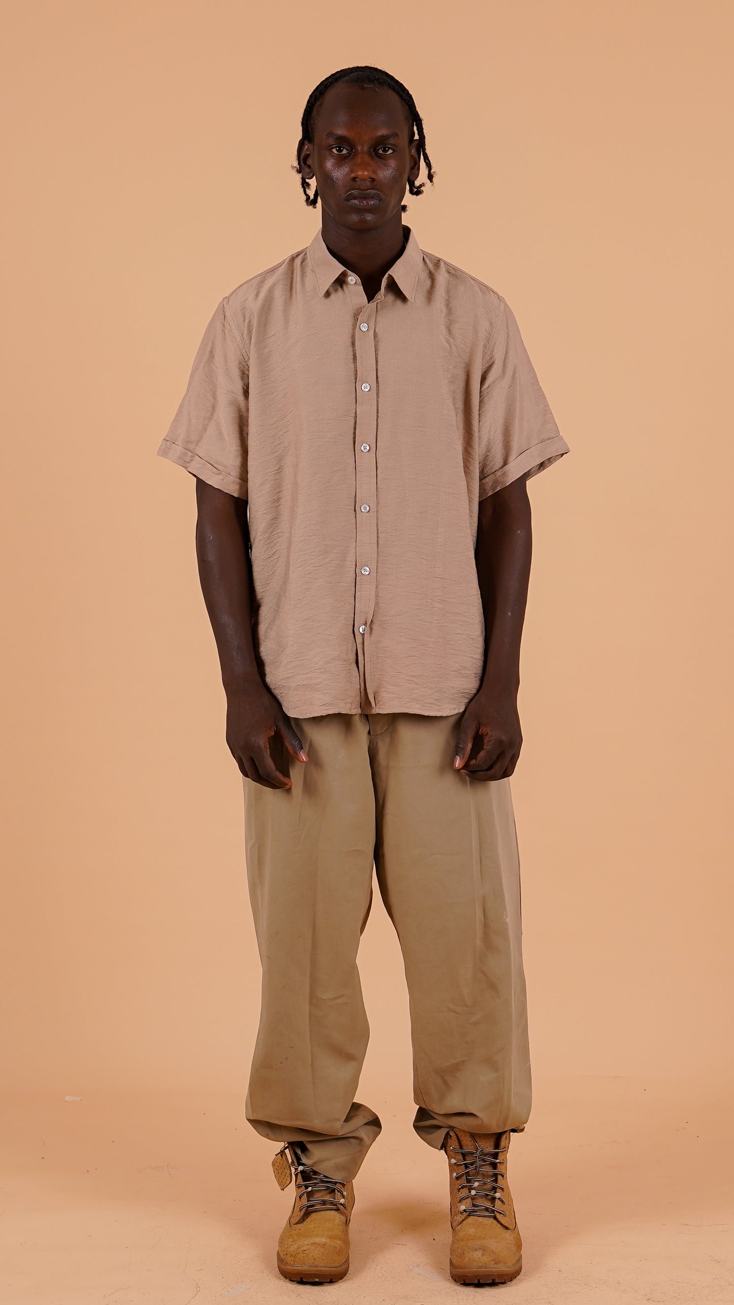 Short-Sleeved Linen Shirt