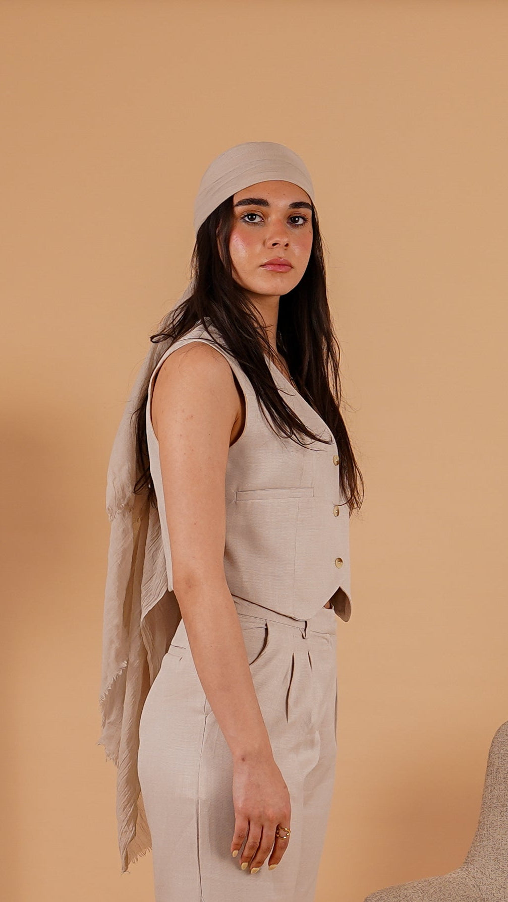 Cropped Linen Vest