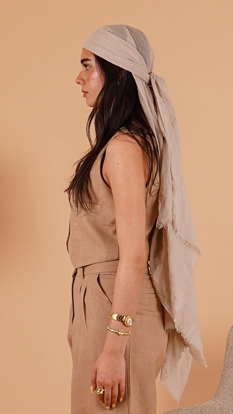 Cropped Linen Vest