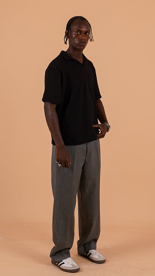 Relaxed Ribbed Polo
