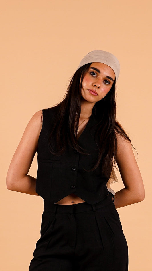 Cropped Linen Vest