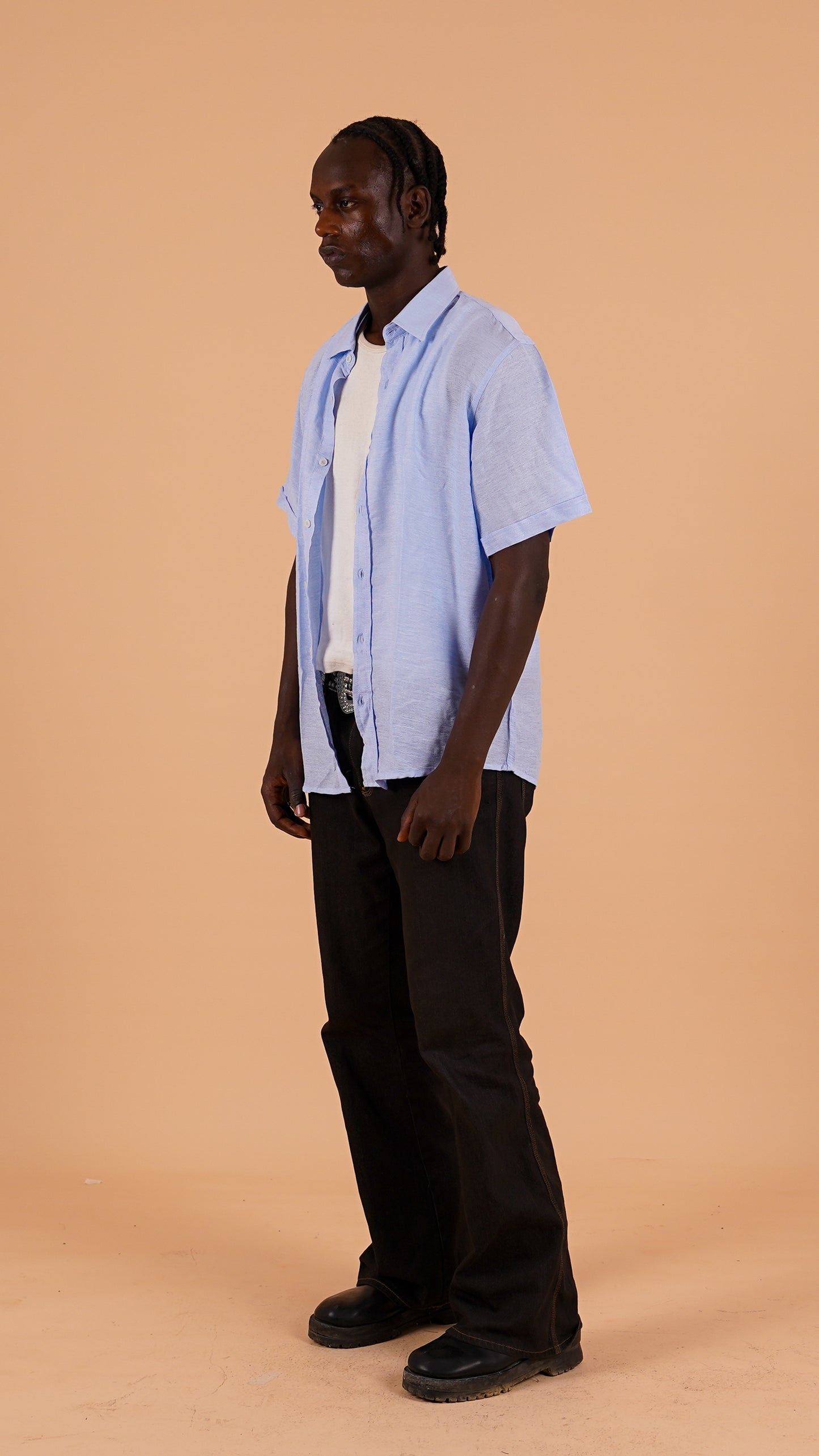 Short-Sleeved Linen Shirt