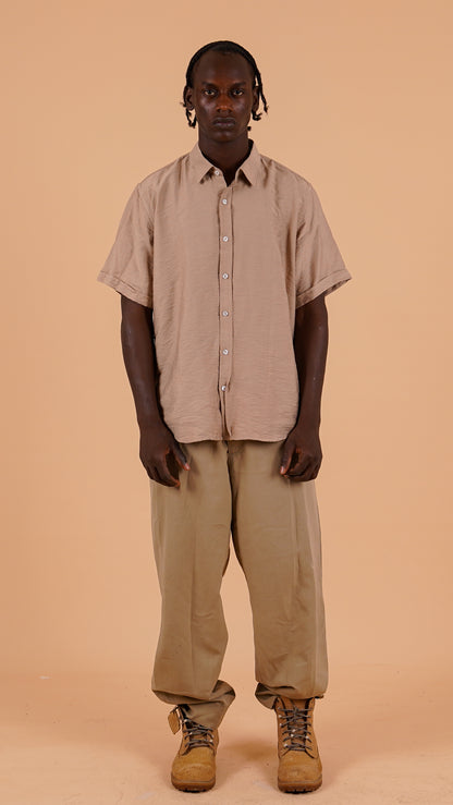 Short-Sleeved Linen Shirt