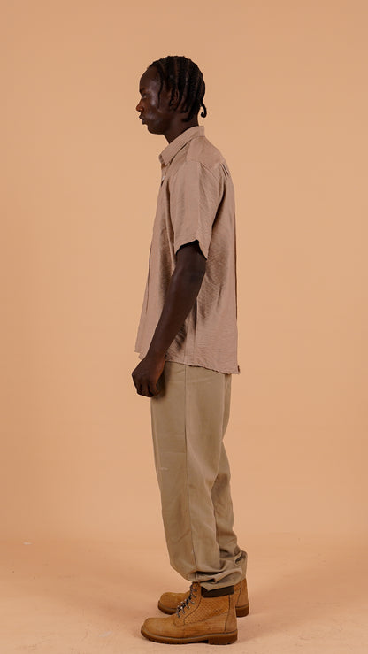 Short-Sleeved Linen Shirt